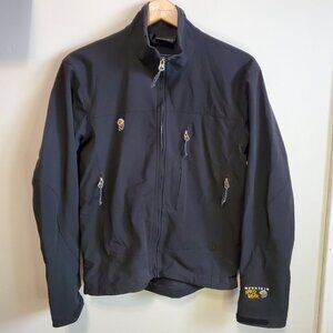 MOUNTAIN HARDWEAR Softshell Zip Front Jacket Water Repellent Black Men's Medium